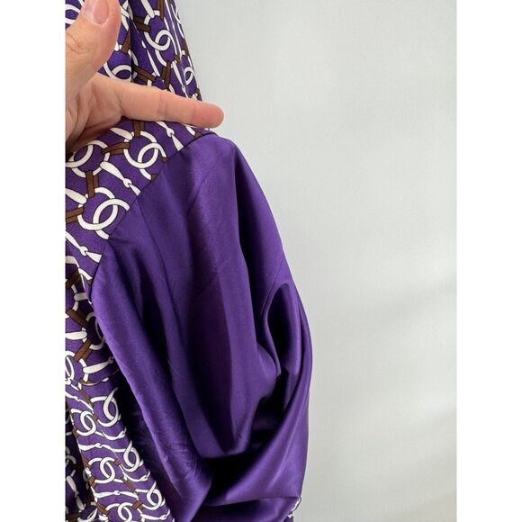 Herion Women Vintage Italian Silk Purple Stretchable Dress. size 44 us 8 - Picture 6 of 9